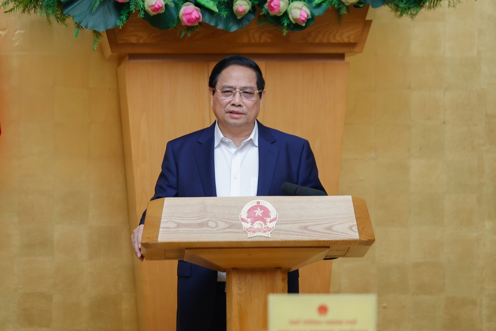 Politburo member and Prime Minister Pham Minh Chinh chaired the meeting. Photo: VGP