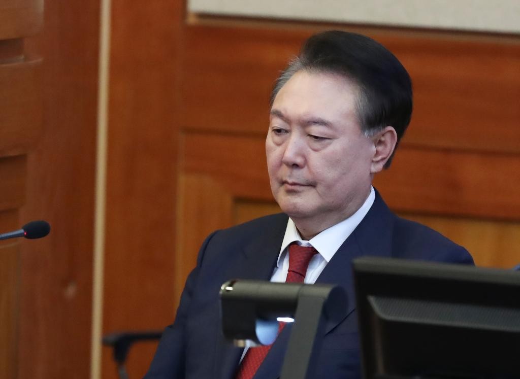 Mr. Yoon Suk-yeol attended the impeachment trial at the Constitutional Court in Seoul, South Korea, on February 20, 2025. Photo: Xinhua