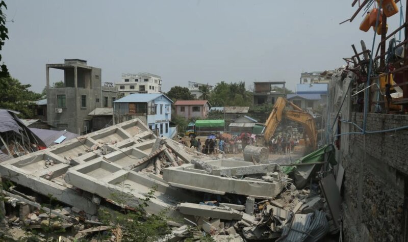 Heavy rain has made rescue efforts for Myanmar's earthquake increasingly difficult. Photo: Xinhua
