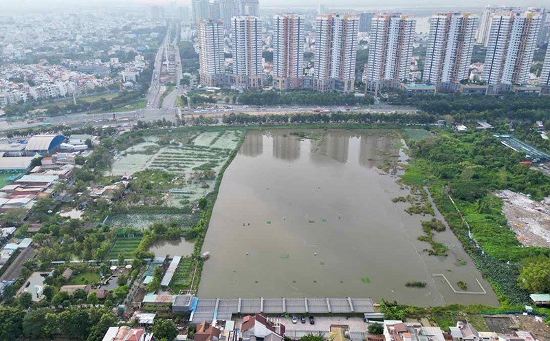 Location of Thu Thiem station - the end station of the North - South high-speed railway. Photo: Anh Tu