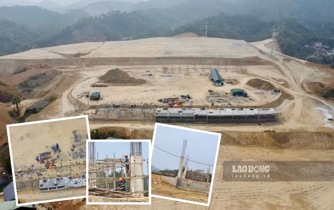 The hundred-billion-dong football field project in Bac Kan is gradually being completed. Photo: Nguyen Hoan.