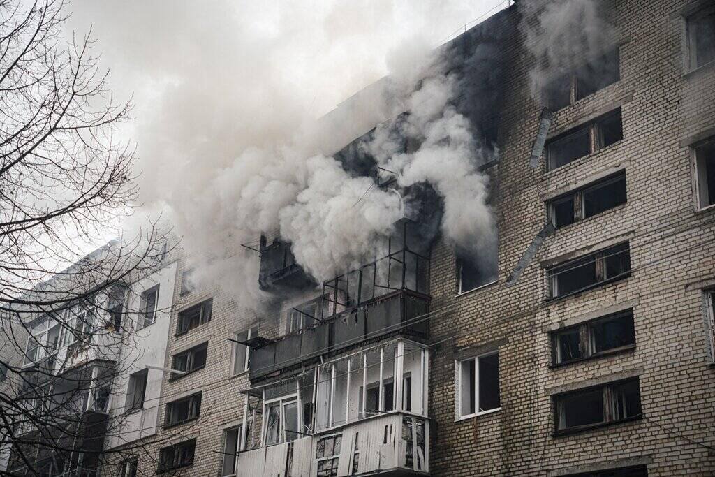 A project in the Sumy region, northeastern Ukraine after a Russian missile attack on March 24. Photo: AFP