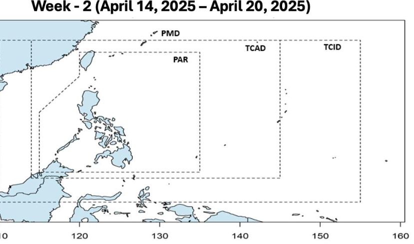 Du bao khong co con bao/ap thap nao trong hai tuan tu. Anh: PAGASA