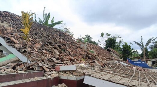 Results of an earthquake in Indonesia. Photo: Xinhua