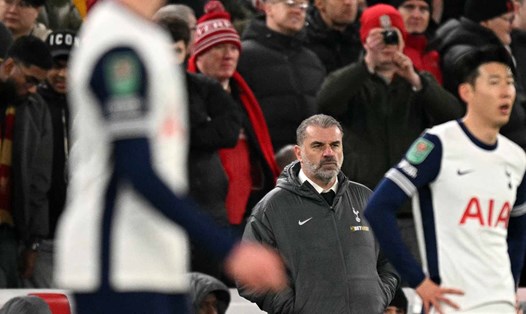 Ange Postecoglou đã mất kiểm soát với Tottenham. Ảnh: AFP