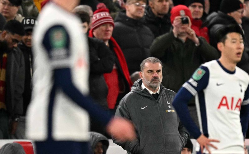 Ange Postecoglou has lost control of Tottenham. Photo: AFP