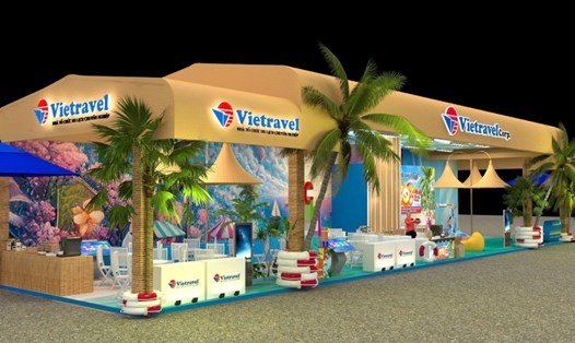 Thiết kế của gian hàng Vietravel tại Hội chợ Du lịch Quốc tế VITM 2025. Ảnh: ĐVCC