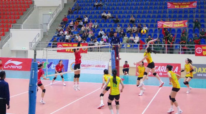 The 2025 National A-Class Volleyball Tournament takes place on the 3rd day of competition. Photo: BCTT