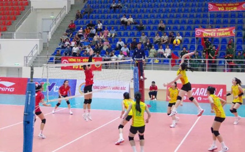 The 2025 National A-Class Volleyball Tournament takes place on the 3rd day of competition. Photo: BCTT