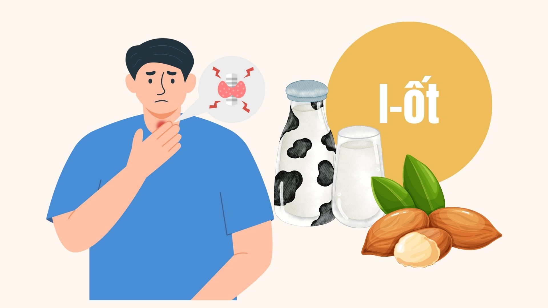 Los puntos de comida son buenos para la tiroides. Diseñado por Linh Dan