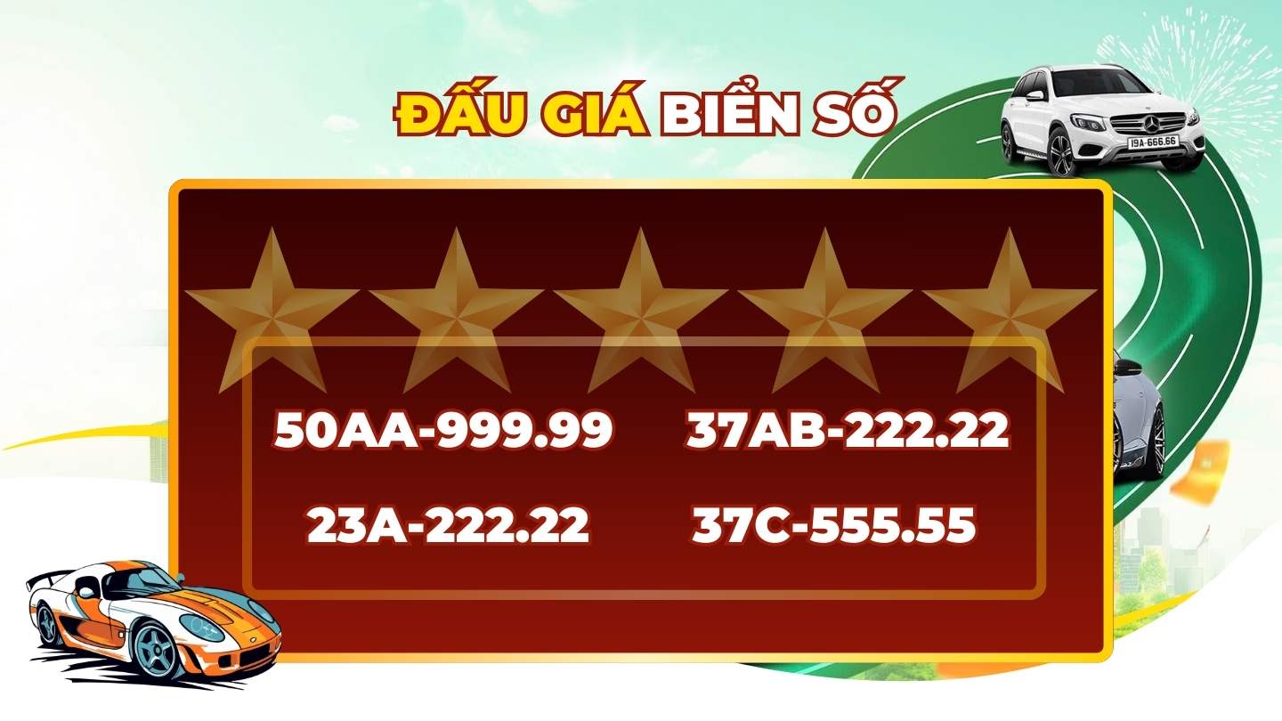 Up to 4 huge five-digit license plates in the April 9 auction
