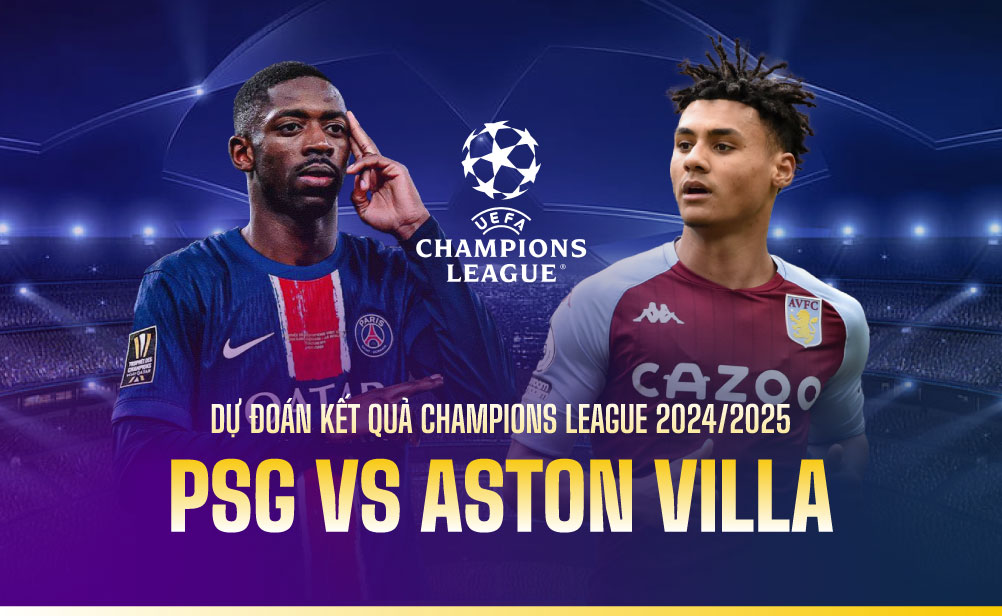 PSG enfrenta a Aston Villa en la Liga de Campeones. Diseño y dibujo por Yang Ang