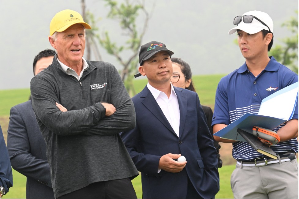 Legend Greg Norman survey of the Van Lang Empire T&T Golf Club project. Photo: T&T