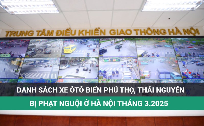 Phu Tho and Thai Nguyen license plates latest to be fined in Hanoi