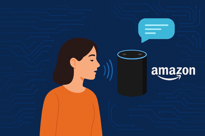 Amazon acaba de presentar nuevas tecnologias de IA. Ilustracion creada por una IA