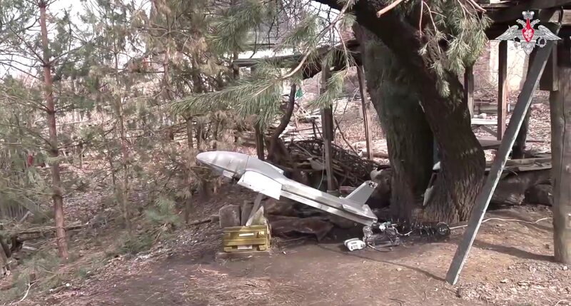 Un avion no tripulado ruso. Imagen: cortada de un video del Ministerio de Defensa ruso