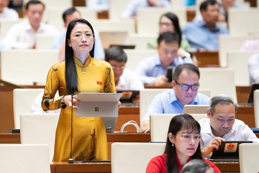Đại biểu Trần Khánh Thu cho rằng nhiều sản phẩm nước ngọt, nước uống có ga lập lờ trong ghi thông tin nhãn mác. Ảnh: Quochoi