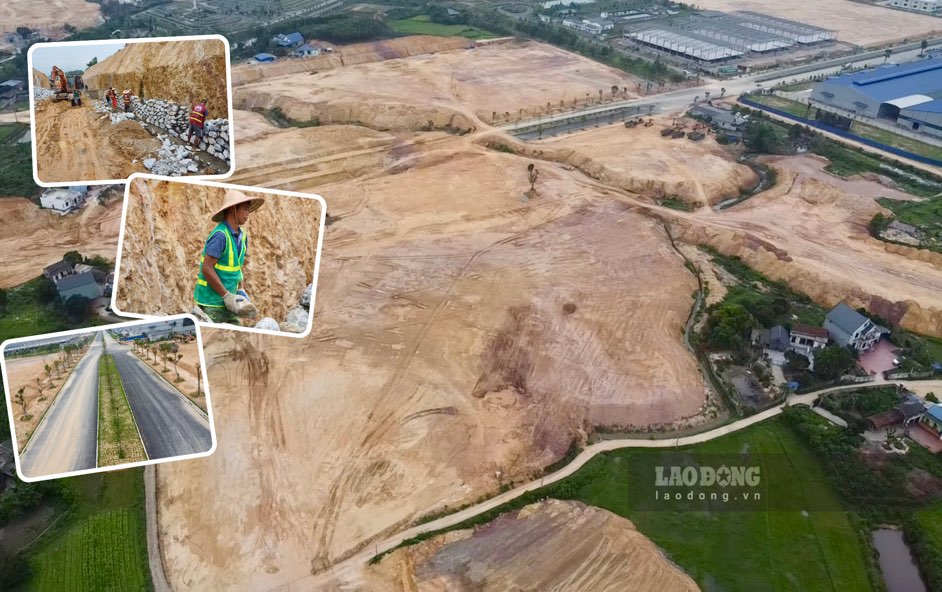On the large construction site of the project to build a trillion-dong industrial park in Song Cong City, Thai Nguyen. Photo: Nguyen Hoan.