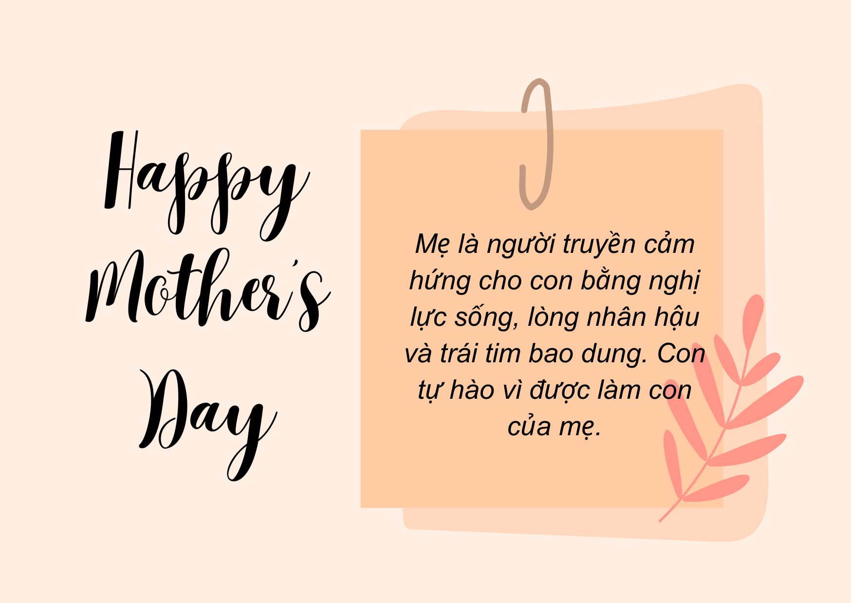 Loi chuc hay nhan ngay cua me. Do hoa: Chi Long
