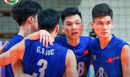 Tuyển bóng chuyền nam Việt Nam dự giải AVC Champions League 2025. Ảnh: VFV