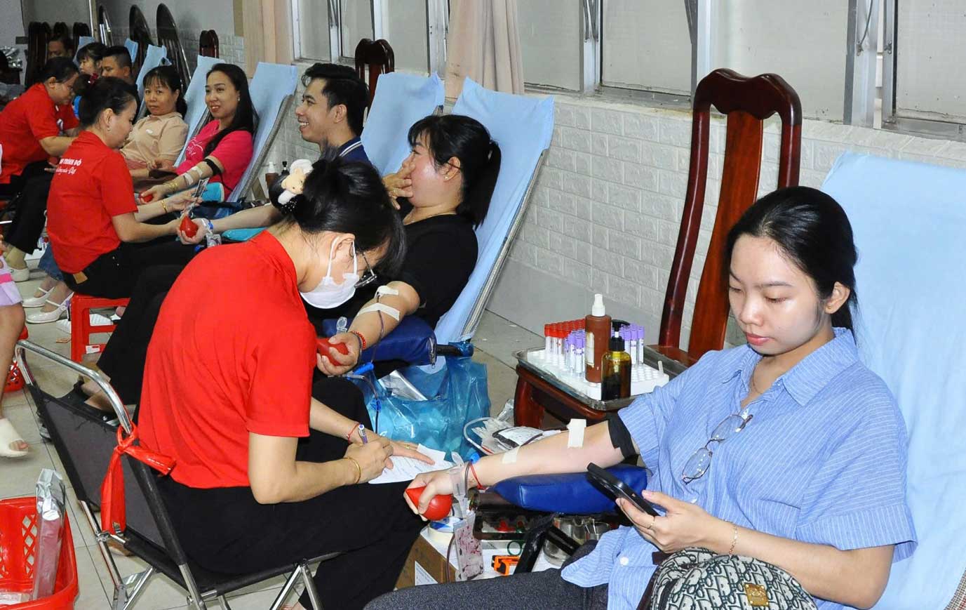 Ngày hội đã tiếp nhận trên 600 đơn vị máu. Ảnh: Đơn vị cung cấp