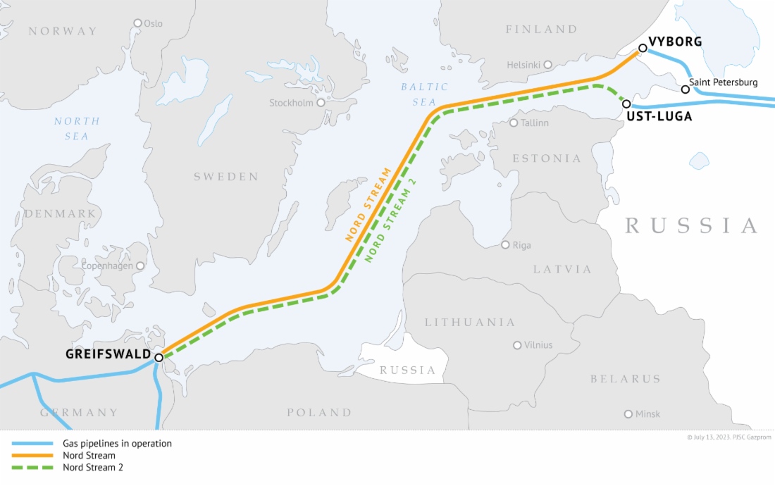 Du an duong ong dan khi Nord Stream va Nord Stream 2 dua khi dot tu Nga sang Duc. Anh: Gazprom