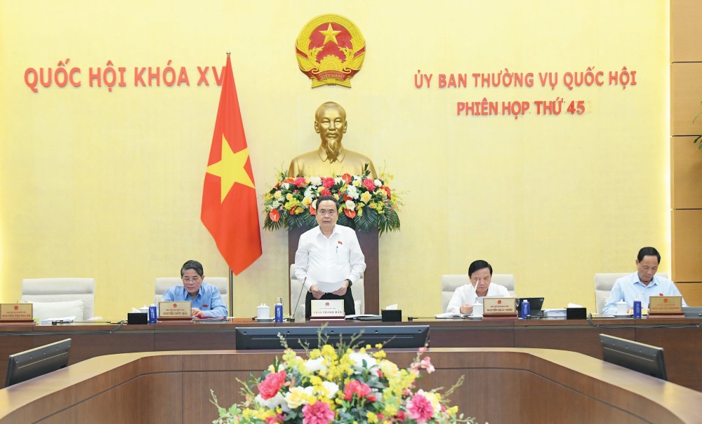 Chu tich Quoc hoi Tran Thanh Man chu tri phien hop. Anh: Lam Hien