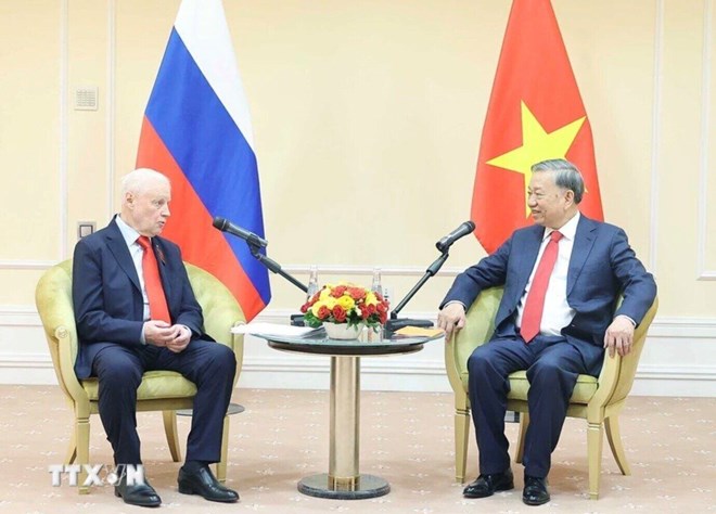 Tổng Bí thư Tô Lâm gặp Chủ tịch Đảng nước Nga Công bằng - Những người yêu nước - Vì sự thật