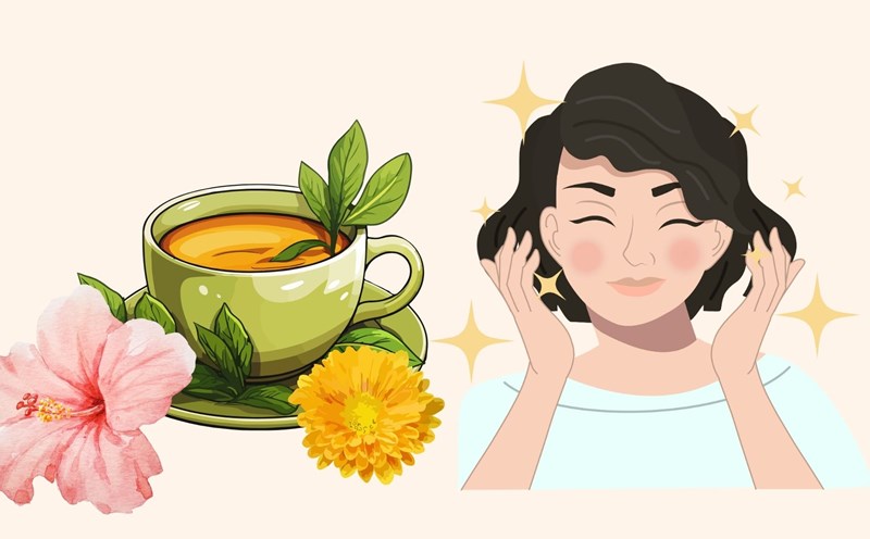 5 types of tea that help improve skin from within. Graphics: Dinh Dinh