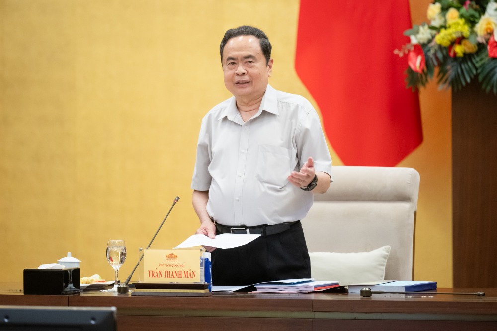 Chủ tịch Quốc hội Trần Thanh Mẫn phát biểu. Ảnh: Quochoi.vn 