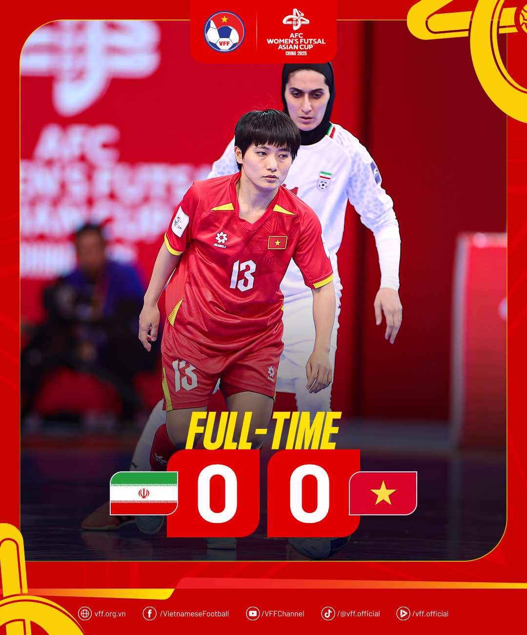 Tuyen futsal nu Viet Nam hoa Ira 0-0. Anh: VFF
