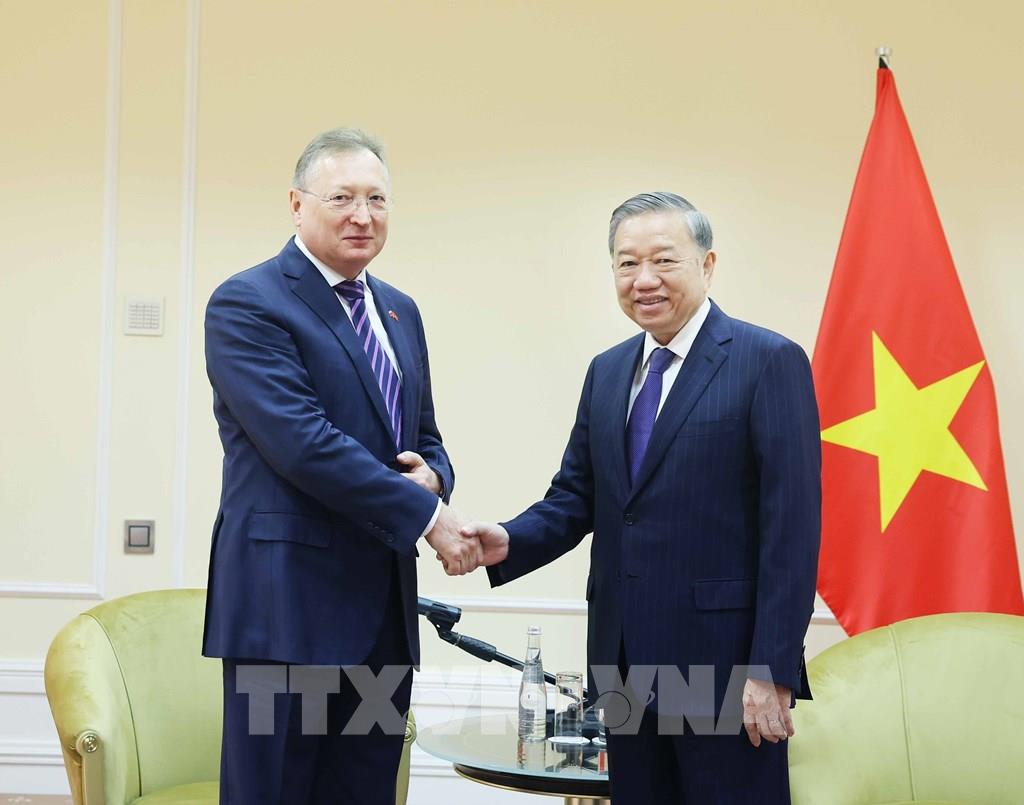 General Secretary To Lam received General Director of Zarubezhneft Joint Stock Company. Photo: VNA