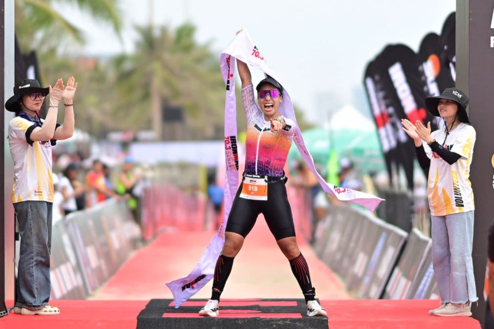 Van dong vien Nguyen Tra My can dich o vi tri thu ba. Anh: Tran Thi