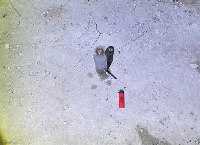 Evidence of 2 subjects for drug use were arrested by the authorities. Photo: Dong Le Town Police