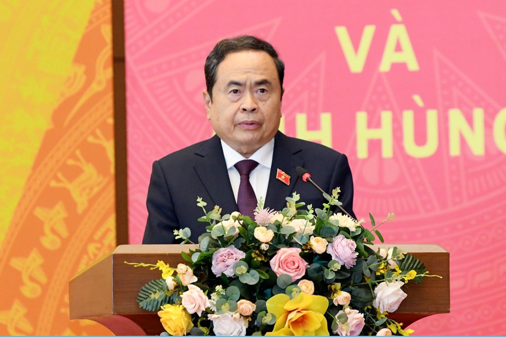 Politburo member, Secretary of the National Assembly Party Committee, Chairman of the National Assembly Tran Thanh Man gave a speech at the Congress. Photo: Lam Hien