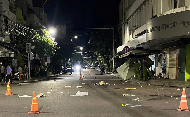 Scene of the accident that killed 2 people in Binh Dinh. Photo: Provided by the police