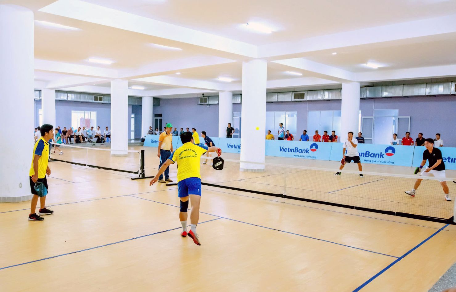 thi đấu Giải Pickleball công nhân viên chức, lao động TP Châu Đốc năm 2025. Ảnh: Kim Phụng