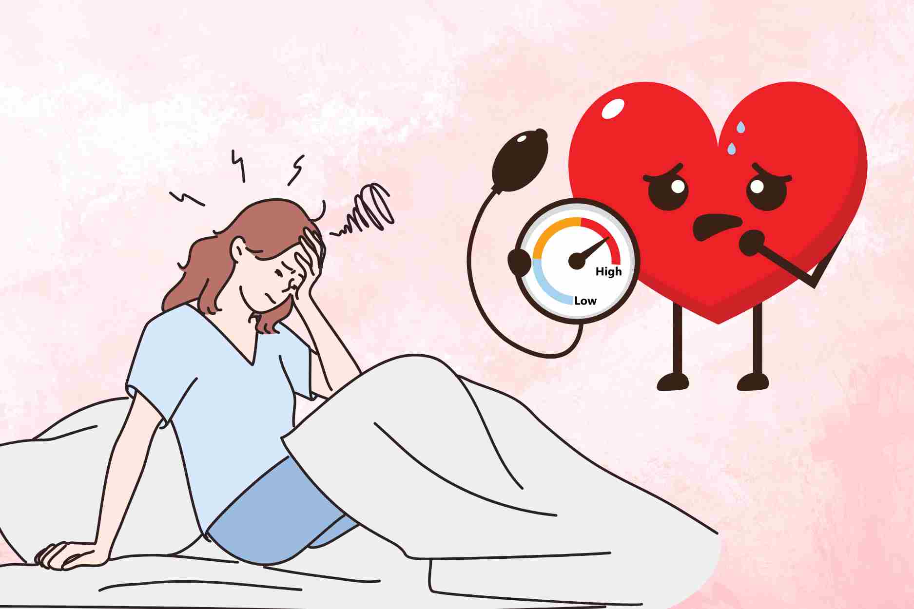 Los habitos de la tarde que causan insomnio en personas con presion arterial alta. Grafico: Dinh Dinh