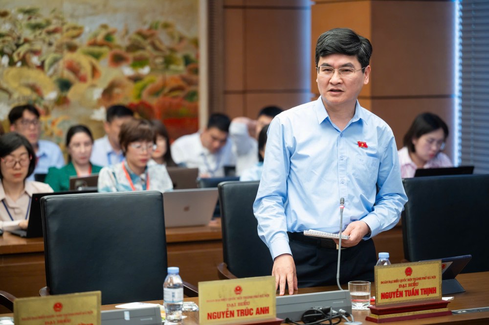Dai bieu Nguyen Tuan Thinh phat bieu. Anh: Pham Dong