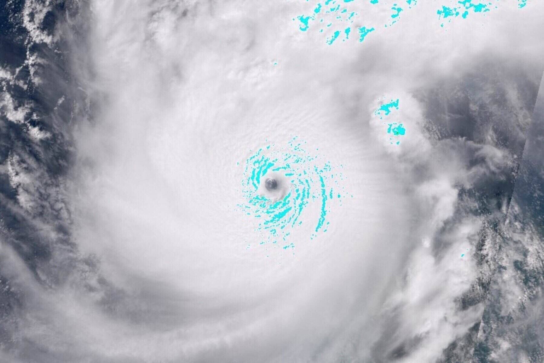 El ojo del huracan Milton en la temporada de huracanes del Atlantico 2024. Imagen de AFP