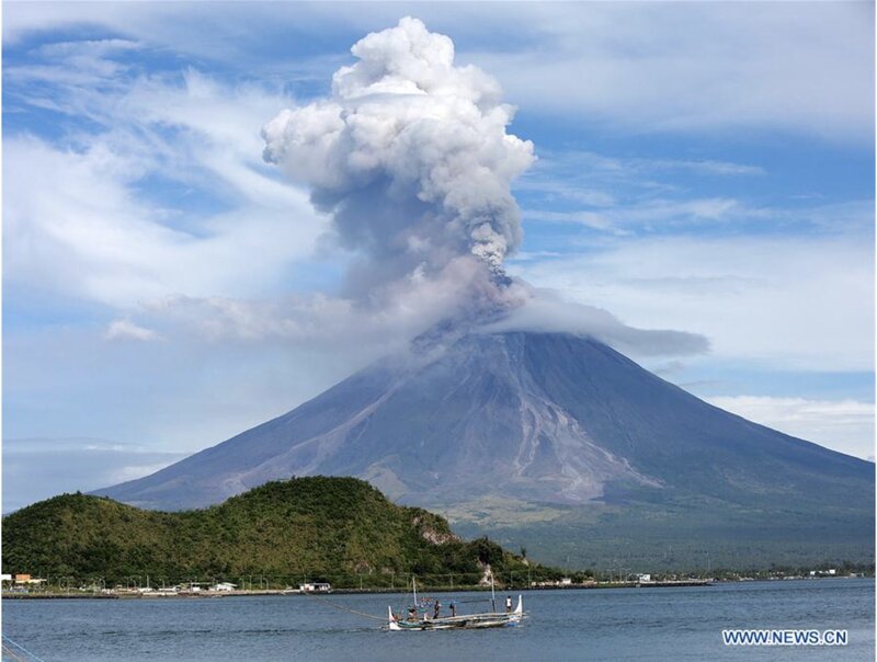 El volcan Kanlaon en las Filipinas en 2018. Imagen de la agencia Xinhua