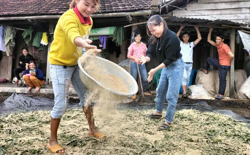 Mountainous people are taught how to make animal feed, combined with farming. Photo: Bao Lam