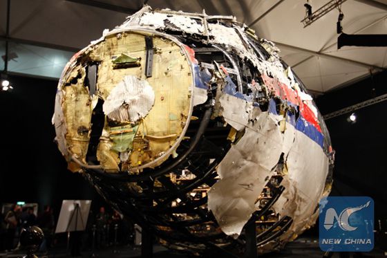 Las piezas del avion MH17. Imagen de la agencia Xinhua