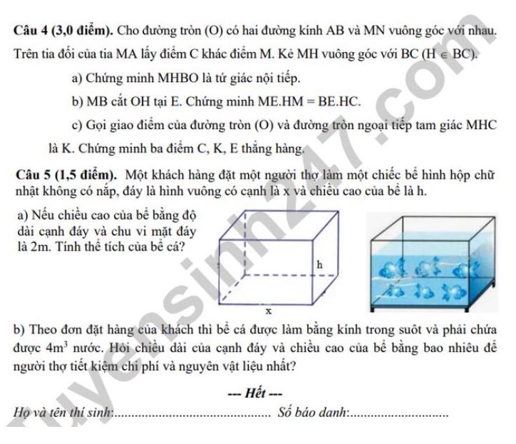 De thi thu mon Toan vao lop 10 nam 2025 - Phong GDDT huyen Anh Son (Nghe An). Anh: Tuyensinh247