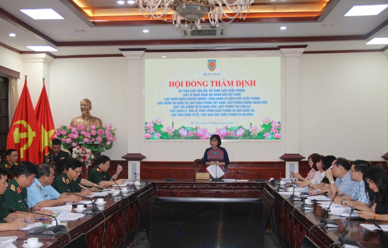 The Ministry of Justice appraised the Draft Law amending and supplementing 11 laws in the fields of military and defense. Photo: Ministry of Justice