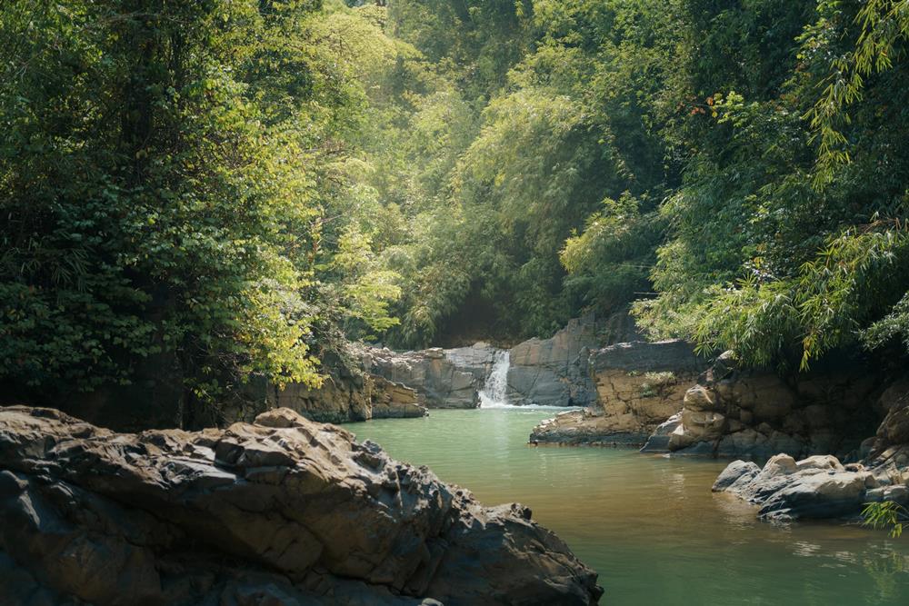 Ngoc Bich chia se truoc day da tung co co hoi camping tai suoi La Ngau, Binh Thuan. Tuy nhien, neu La Ngau da duoc dua vao khai thac thuong mai hoa thi Dambri van con hoan toan nguyen so, gan nhu khong co nhieu doan tu tuc toi vi khong co leu trai nghi cung nhu dich vu di kem. Anh: NVCC