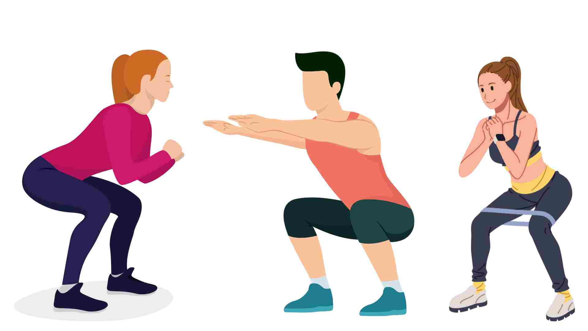 Practicar sentadillas regularmente trae muchos beneficios al cuerpo. Graficos: nubes inferiores