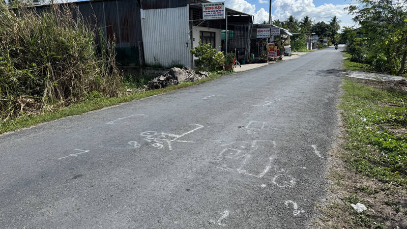 Hiện trường vụ tai nạn giao thông năm 2024 làm nữ sinh 14 ở huyện Trà Ôn tử vong. Ảnh: Hoàng Lộc