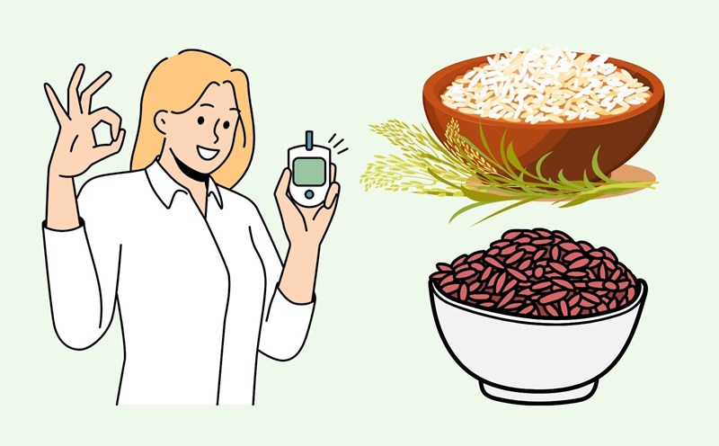 Rice with a low glycemic index, is friendly for people with diabetes. Graphics: Linh Dan