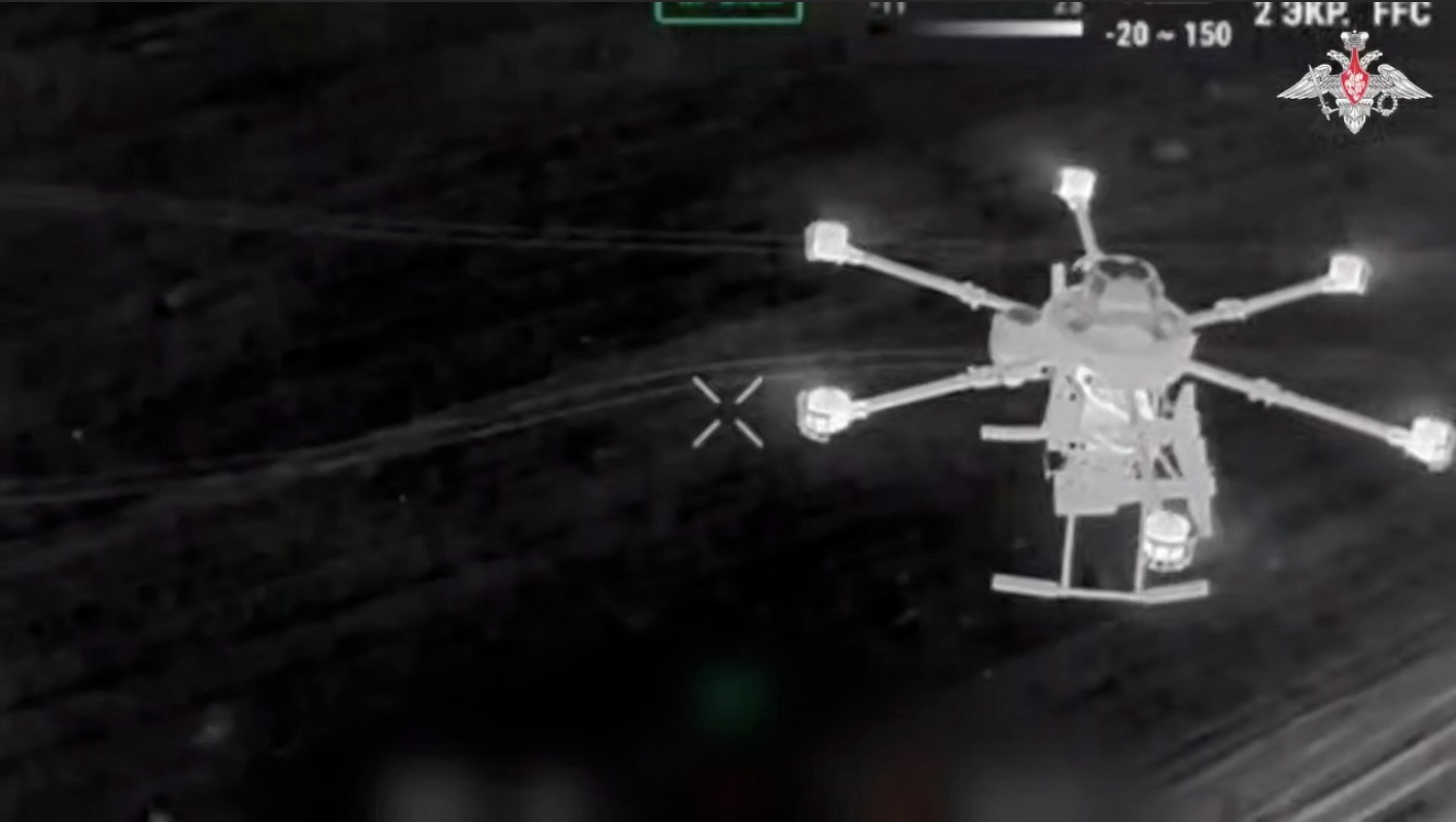 El UAV de Rusia participo en el ataque de las tropas ucranianas. Foto: Corte del video del Ministerio de Defensa